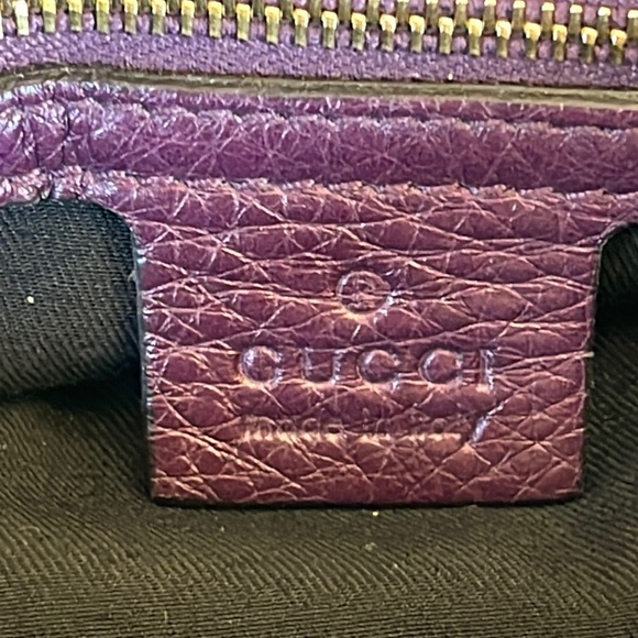 Authentic GUCCI Pelham Purple Studded Calfskin Leather Hobo Bag. Large. - Picture 9 of 12